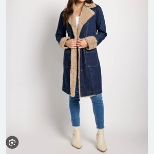 Liverpool Sherpa Trimmed Notch Collar Jacket NWT